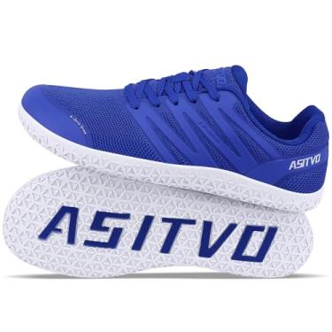 Imagem de ASITVO Tênis De Caminhada Largo Masculino Descalço Com Solado Zero Drop, Minimalista, Com Biqueira Larga, Tamanho 12, Tpu, Sem Costura, Para Cross-Trainer, Casual, Azul 46