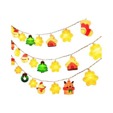 Imagem de Luzes De Natal Com 20 LEDs Operadas Por Bateria, Design De Papai Noel 