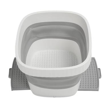 Imagem de LiebeWH Banheira de Imersão Dobrável para Pés, Banho de Silicone para Pés Com Função de Massagem para Experiência de Imersão Em águas Profundas, Design Amigável para Viagens para Uso Familiar (Branco)