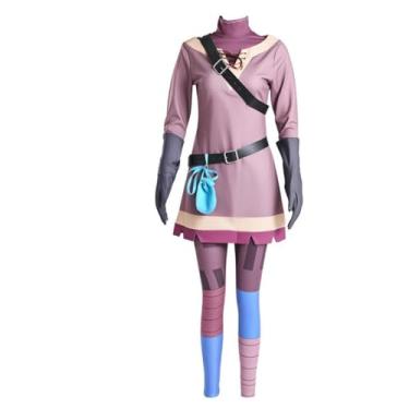 Imagem de Aliceeeysheep Fantasia feminina de Cassandra, desenho animado, cosplay para Halloween, vestido completo com luvas, Marrom, M