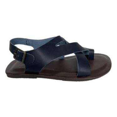 Imagem de Sandalia Rasteira Feminina Couro Legitimo Modelo Casual Confortável Ajustável fivela antiderrapante-Feminino