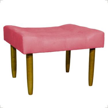 Imagem de Puff Decorativo Confortável Retangular Para Sala Recepção Quarto Requinte Suede Cores Pés Palito