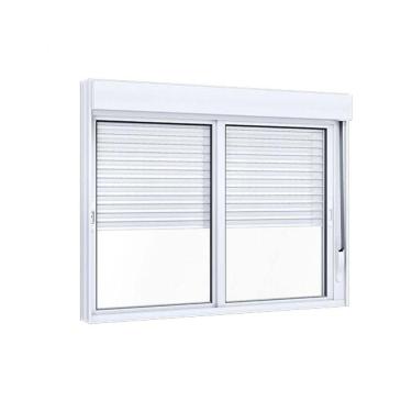 Imagem de Janela De Aluminio Correr Com Persiana - 2 Folhas - 120x120 Giusto Branca