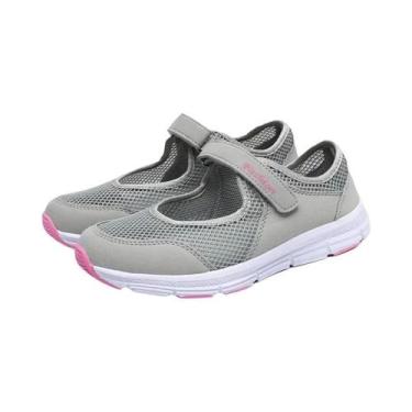 Imagem de Tênis Vulcanizados Femininos Brancos Em Malha Respirável, Moda Casual 