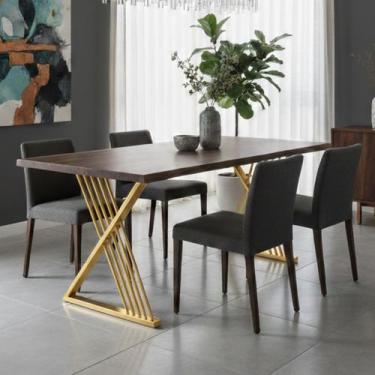 Imagem de Base de Mesa Francis Em Aço Carbono 1,80m x 0,90m Para Tampo de Madeir