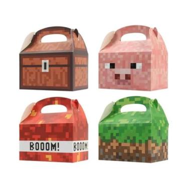 Imagem de 12 Caixas De Lembrancinhas Pixel Game Para Festa De Aniversário De Vid