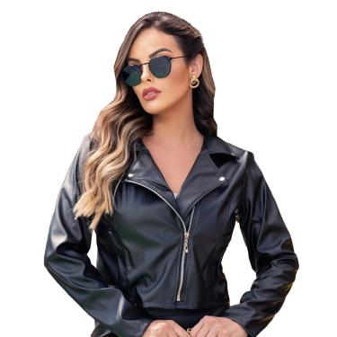 Imagem de Jaqueta Feminina Estilosa Couro Ecológico  Blusa de frio Donna Martins