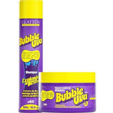 Imagem de Glatten Bubble Uva - Kit Capilar De Chiclete Explosão De Brilho Duo (2 Produtos)