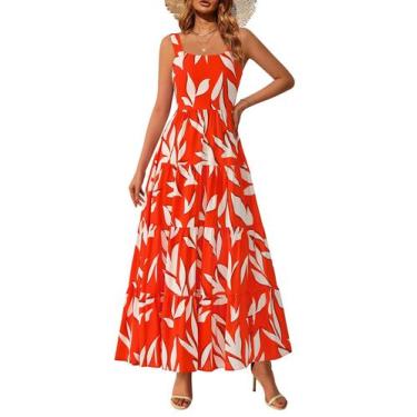 Imagem de Vestido PRETTYGARDEN Floral Maxi Sem Mangas com Franzido XL