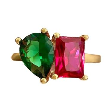 Imagem de Anel Feminino De Prata Esterlina 925 Com Zircônia Em Formato De Gota D