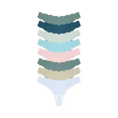 Imagem de Calcinhas G-String Femininas Sexy Sem Costura Em Seda Gelada, 8 Peças,