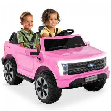 Imagem de Carro Elétrico Infantil Licenciado Best Choice Products Ford F-150 Lightning 24V Rosa, 2 Lugares, com Controle Remoto e Bluetooth