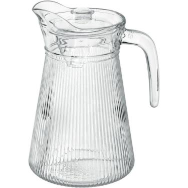 Imagem de Jarra Suco Água Tampa Acrilico Vidro 1,6 Litros Transparente