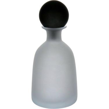 Imagem de GARRAFA DECORATIVA VASO HOME&CO COM TAMPA FUMÊ VIDRO 32x14x14cm BRANCO