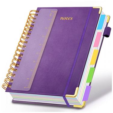 Imagem de Caderno universitário espiral capa dura GDGDSY B5 8x10, 5 matérias, 300 páginas pautada...