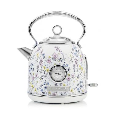 Imagem de Chaleira elétrica dome inox 1,7L Laura Ashley Wild Meadow, fervura rápida com termômetro externo e indicador de nível de água, 110V