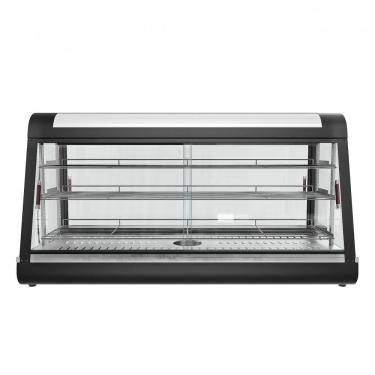 Imagem de Expositor de Alimentos Aquecido Comercial Anpuce Preto 3 Níveis Vidro Temperado LED Ajustável 89x48x64cm 1500W