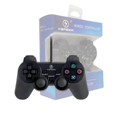 Imagem de Controle Gamer Ps3 - Com Fio - Wired Pc Computador
