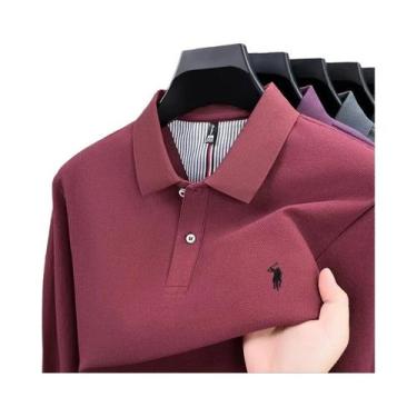 Imagem de Camisa POLO Masculina De Algodão Para Outono E Inverno, Manga Longa, M