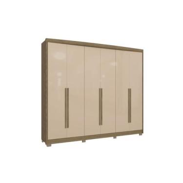 Imagem de Guarda Roupa / Roupeiro 6 portas 6 gavetas CB03N566 Kappesberg Nogueir