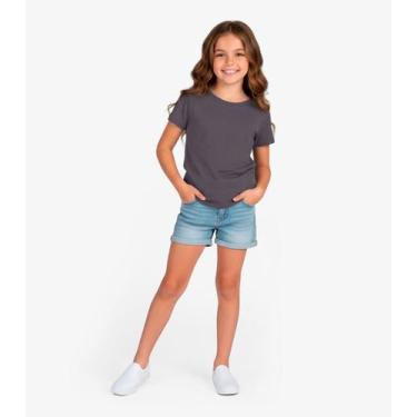 Imagem de Blusa Infantil Manga Curta Básica Soletex Marrom, 10, Marrom