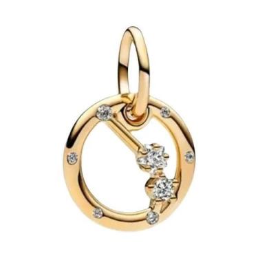 Imagem de Pingentes De Prata 925 Banhados a Ouro 18K Com 12 Signos Do Zodíaco Pa