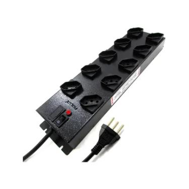 Imagem de Filtro De Linha Metálico Com 10 Tomadas Espaçadas 1cabo10espn Fiolux