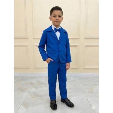 Imagem de Conjunto Social Miss Cherry Jorge Terno Azul Royal - Camisa, Gravata, 