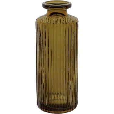 Imagem de Vaso Decorativo Enfiete Casa Garrafa Home&co Vidro 13x5x5cm Marrom - H