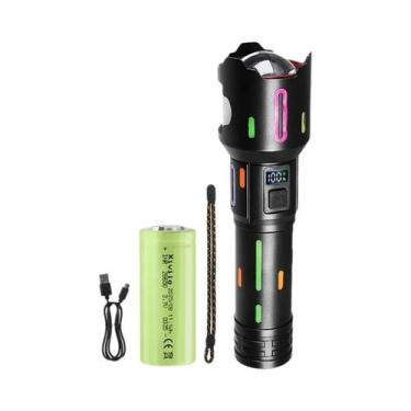 Imagem de Lanterna Tática LED Recarregável 90000000LM Com Zoom, À Prova D'água, 