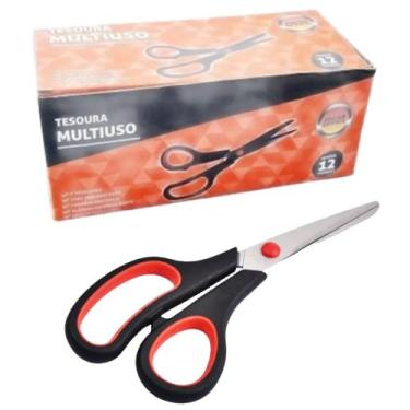 Imagem de COMP Kit 12 Tesouras Multiuso Inox 6" Polegadas 21cm Jocar Office Leon