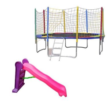 Imagem de Cama Elástica Pula Pula 3,05 Escorregador Grande 4 Degraus - ROTOPLAY 