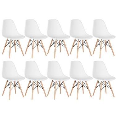 Imagem de Kit 10 Cadeiras Laráz Eames Eiffel DSW - Branco - Laraz