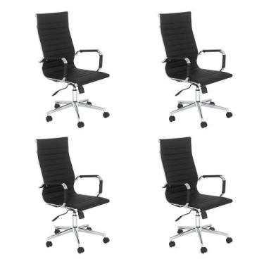 Imagem de Laraz, Kit 4 Cadeiras escritório Esteirinha Diretor Home office Kit Pr