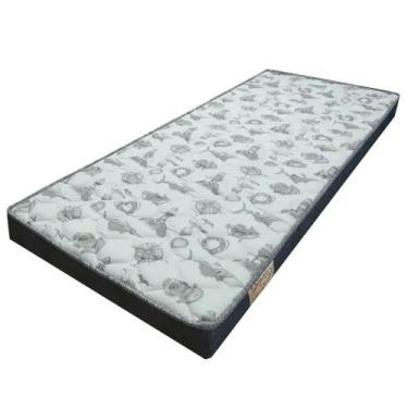 Imagem de Colchão 78x188 Solteiro Espuma D20 Cor Branco com Preto - Alto Nível, 