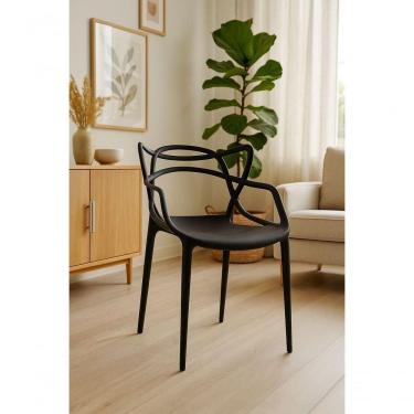 Imagem de Cadeira Allegra Estrutura em Plástico Assento Ergonômico para Sala de Jantar e Home Office Preta