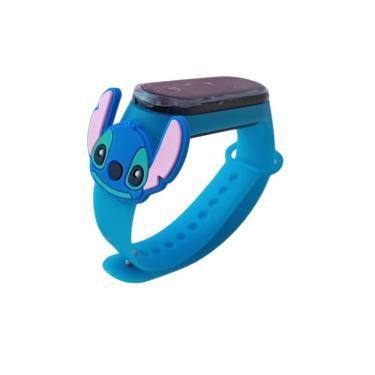 Imagem de Relógio Infantil Feminino Angel Stitch Analógico à Prova D’água Azul Claro com Pulseira Resistente OEM