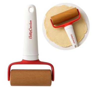 Imagem de Rolo de Massa para Pastel Lasanha Rolinho e Torta em Madeira de Faia com Cabo em Polipr...