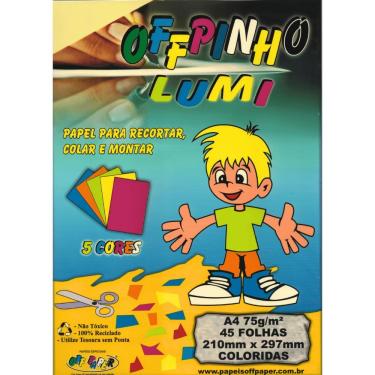 Imagem de Bloco de Papel A4 Off Paper Offpinho Lumi 75G-M2 para Atividades Escolares e Projetos 4...