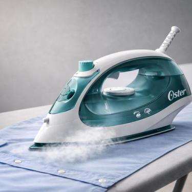 Imagem de Oster Ferro de Passar a Vapor Verde e Rosa com Base Antiaderente 25 Sa