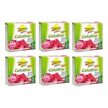 Imagem de Kit 6 Gelatina Pó Diet Com Stevia Plus Cereja Lowçucar 10gr