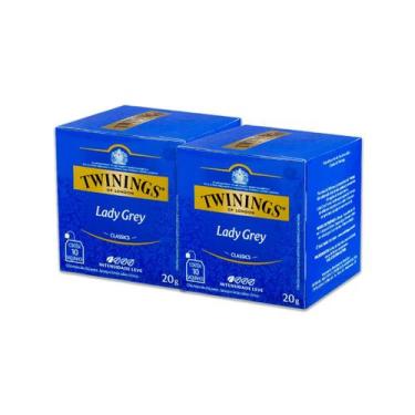 Imagem de Kit Chá Twinings Preto Lady Grey 20g 2 unidades