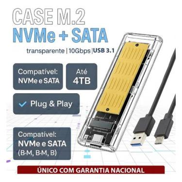 Imagem de Case Ssd M.2 Nvme E Sata Ngff Pcie P/ Usb 3.1 Gaveta 10gbps - Congratu