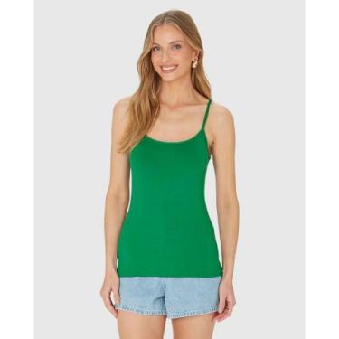 Imagem de Regata Básica Viscose Stretch Feminina Malwee Ref. 04489 Cor:Verde 198