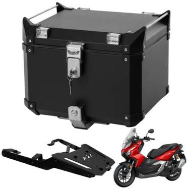 Imagem de Baú de Alumínio Preto 43 L + Bagageiro Honda Adv 160 Bráz - Bráz Acess