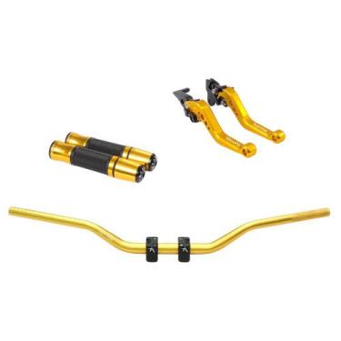 Imagem de Kit Manete Manopla Guidão Adaptador Crosser Fazer Lander Xtz - NoBrand