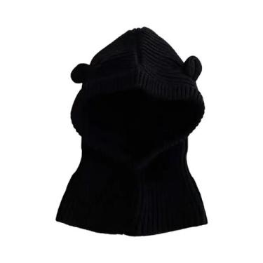 Imagem de Gorro De Inverno Para Bebê Em Tricô Com Balaclava, Desenho Animado Fof