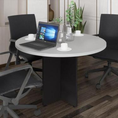 Imagem de Mesa Escritório de Reunião 110cm Redonda Multimóveis CR25330, Cinza/Pr