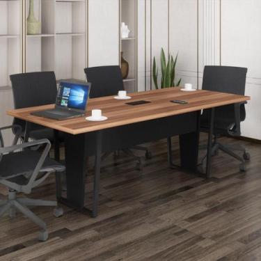 Imagem de Mesa de Escritório Reunião 200cm com Caixa de Tomadas Multimóveis CR25