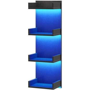 Imagem de Prateleira de Parede HOOBRO Flutuante 4 Níveis com LED 91x20x90 cm Pre